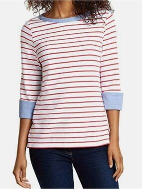 Nautica Striped Boat Neck Top - EUC